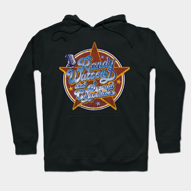 Randy Watson Sexual Chocolate Worn Script Logo Hoodie by Alema Art